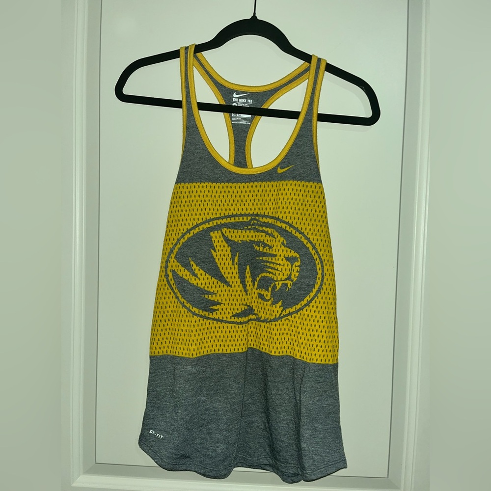 Nike Mizzou, Yellow and Gray Print Tank